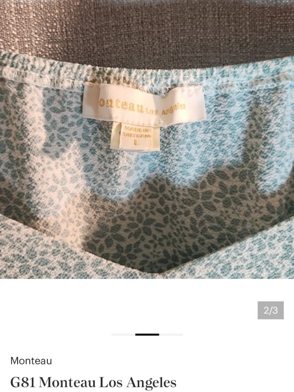 G81 Monteau Sage Green Floral Button-Front Crop Top - Picture 3 of 3